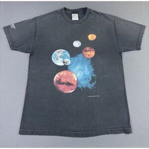 Rare Vintage 90s New Mexico Museum Space History Galaxy Stars Planet Black Tee